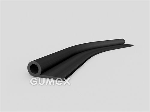 Pryžový profil tvaru "P" s dutinkou, 28x11/2mm, 70°ShA, EPDM, -40°C/+100°C, černý